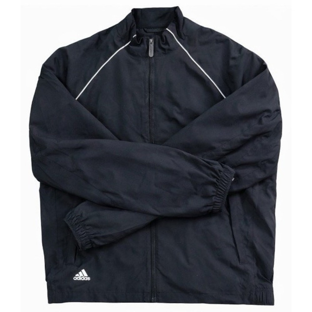Adidas Climashell Performance Full Zip Windbreaker Jacket Black‎ Size Large